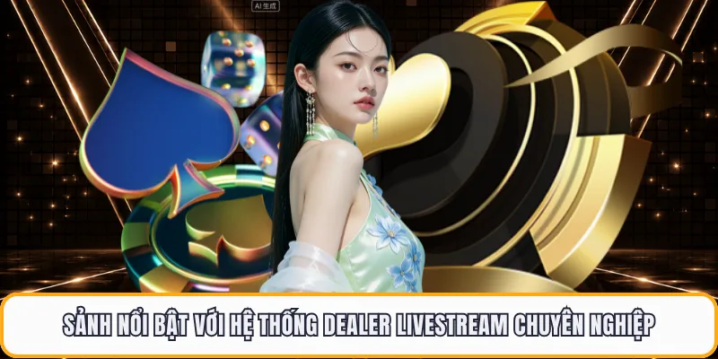 Sảnh nổi bật với hệ thống dealer livestream chuyên nghiệp